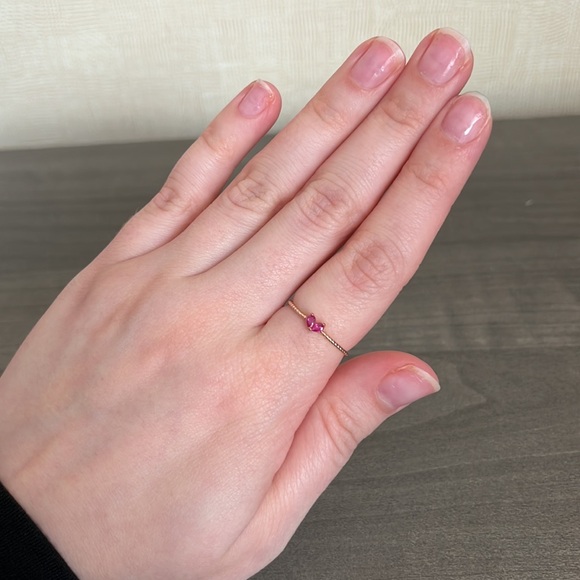 HEART CRYSTAL ROSE GOLD TONED RING - Picture 3 of 3